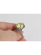 Žlutý Perydot Ring 925 Silver Vintage Unikátní VRC035S